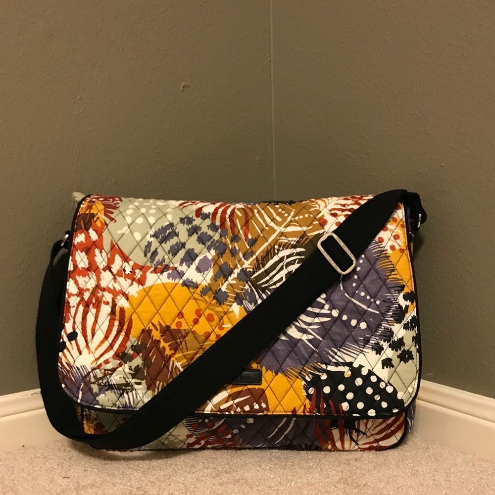 Vera Bradley Laptop Messenger in Painted Feathers
